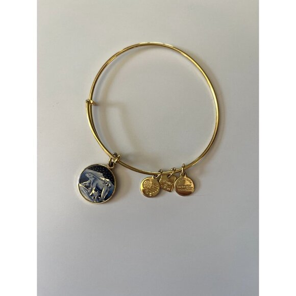 Alex and Ani 2015 Polar Bears Gold Bangle Bracelet - Picture 5 of 9